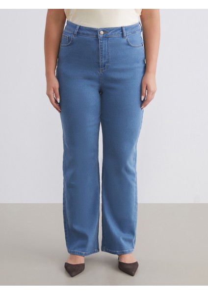 Büyük Beden Straight Fit Kadın Jean Pantolon fiyatları