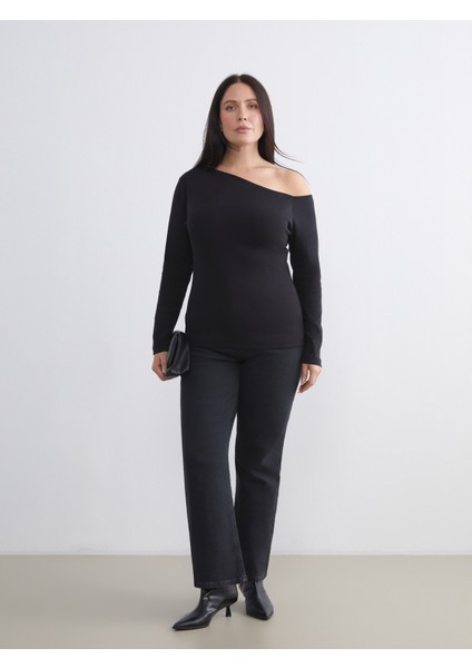 Büyük Beden Straight Fit Kadın Jean Pantolon