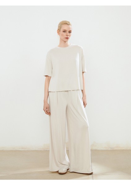 Beli Lastikli Modal Karışımlı Kadın Eşofman Altı