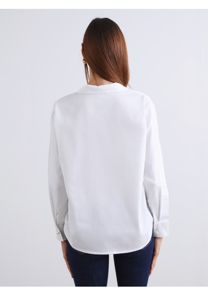 Loose Fit Poplin Kadın Gömlek fırsatları