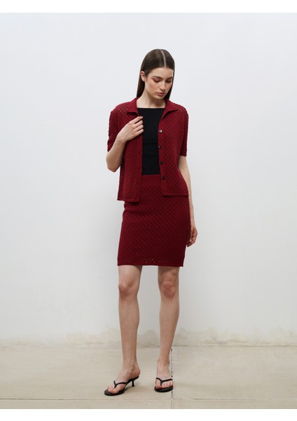 Gömlek Yaka Ajurlu Kadın Triko Hırka fiyatları