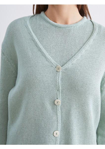 V Yaka Kadın Triko Hırka modelleri