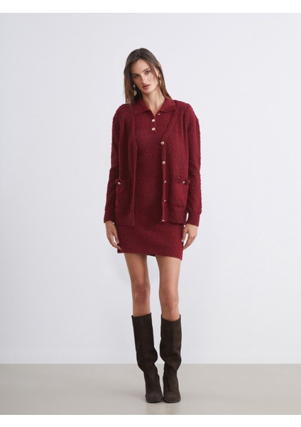 V Yaka Dokulu Kadın Triko Hırka fiyatları