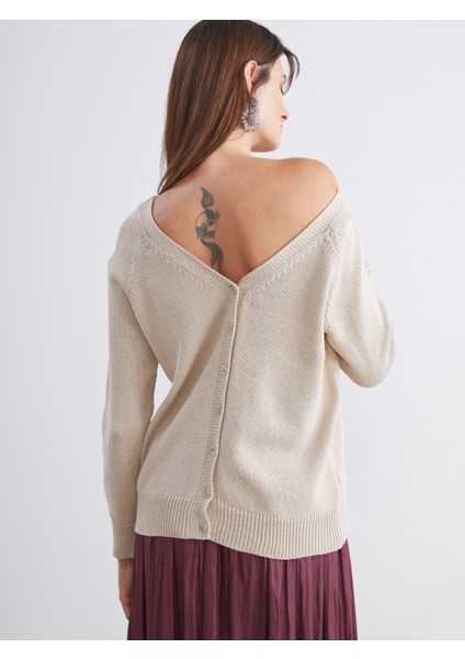 V Yaka Kadın Triko Hırka modelleri