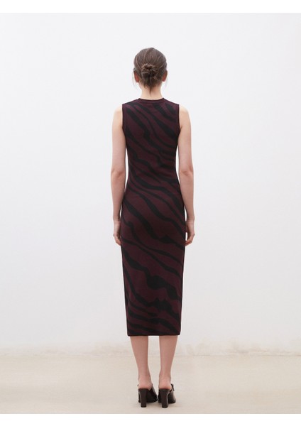 Dik Yaka Desenli Kadın Triko Elbise fırsatları