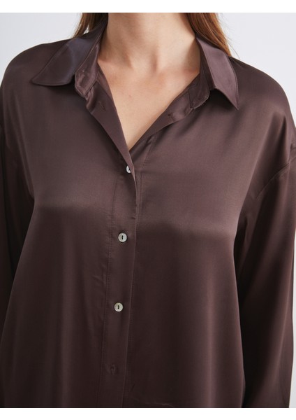 Desenli Saten Kadın Gömlek modelleri