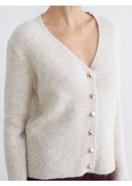 V Yaka Kadın Triko Hırka modelleri