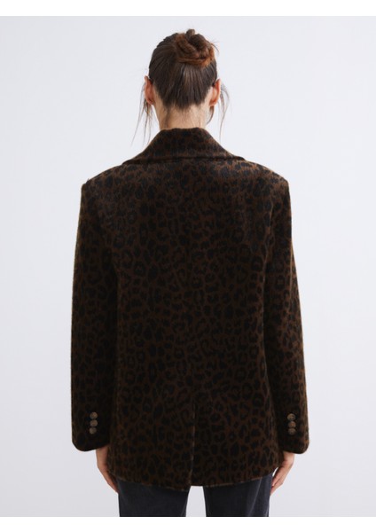 Leopar Desenli Kadın Kaşe Kaban indirimleri