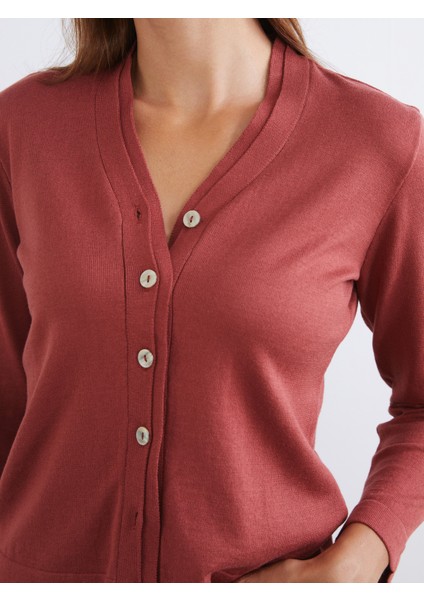 V Yaka Kadın Triko Hırka modelleri