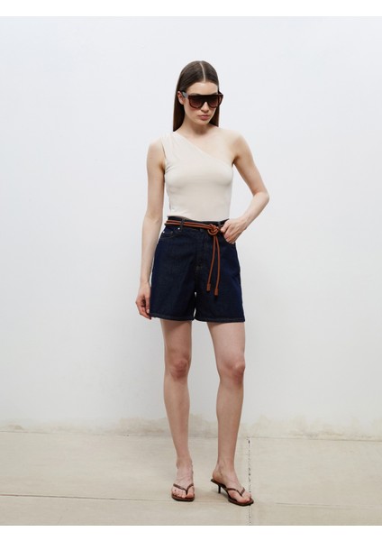 Loose Fit Kadın Jean Şort