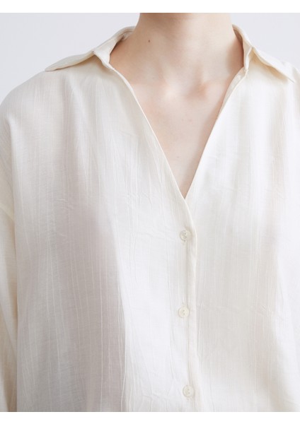 Dokulu Poplin Kadın Gömlek modelleri
