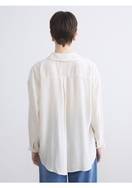 Dokulu Poplin Kadın Gömlek fırsatları