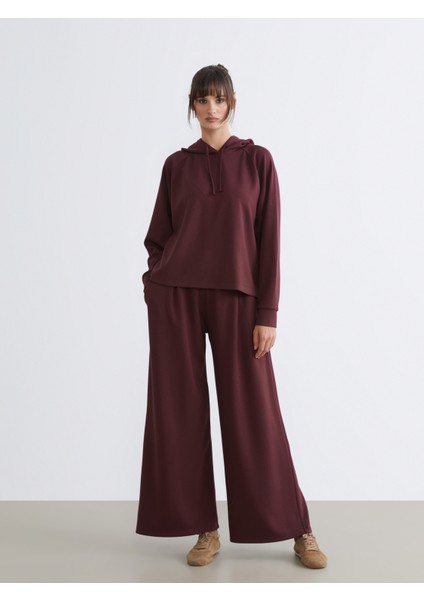 Beli Lastikli Geniş Paça Kadın Eşofman Altı