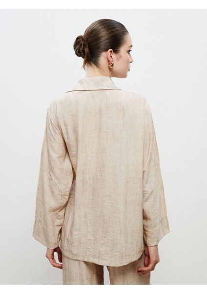 Keten Görünümlü Kadın Gömlek fırsatları