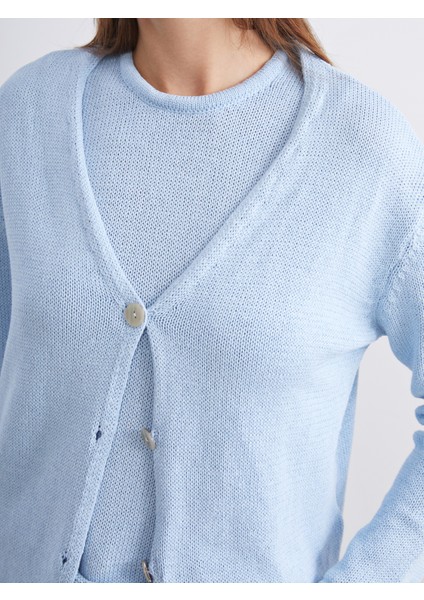 V Yaka Kadın Triko Hırka modelleri