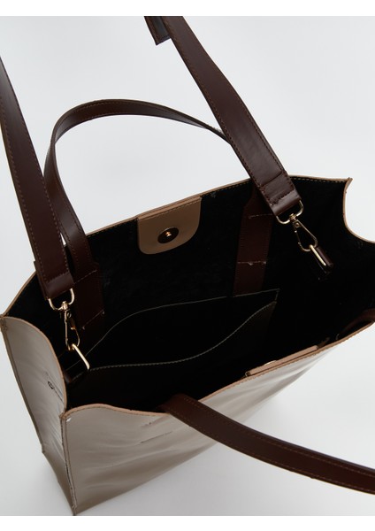 Deri Görünümlü Kadın Kol Çantası