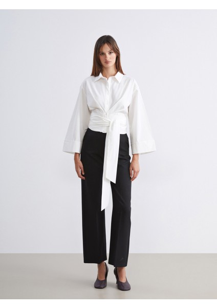 Bağlamalı Poplin Kadın Gömlek fiyatları