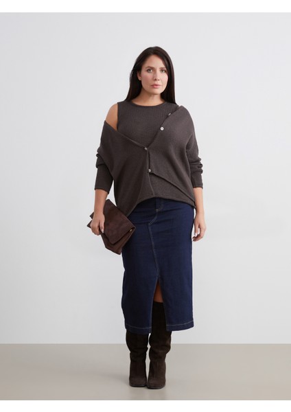 Büyük Beden V Yaka Kadın Triko Hırka fiyatları