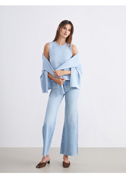 Wideleg Kadın Jean Pantolon