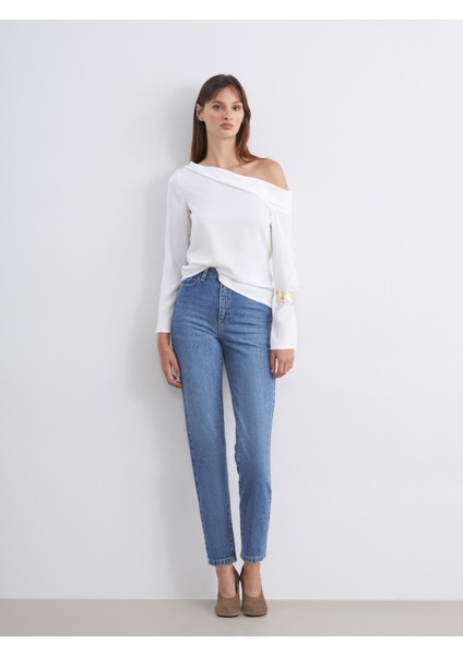 Slim Mom Kadın Jean Pantolon