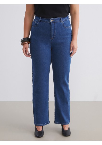 Büyük Beden Straight Fit Kadın Jean Pantolon fiyatları