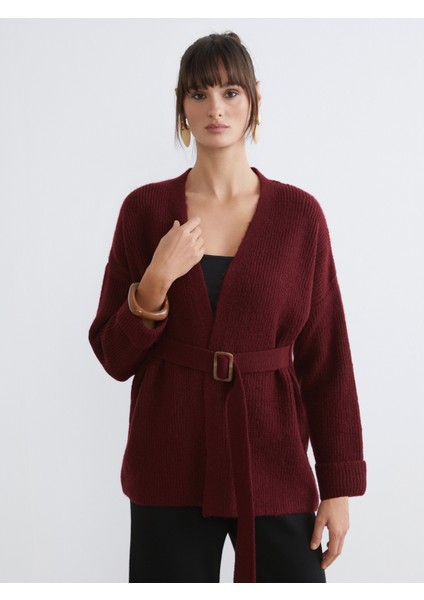 V Yaka Kadın Triko Hırka