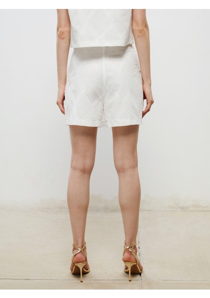 Beli Fermuarlı Ajurlu Brode Kadın Şort Etek fırsatları