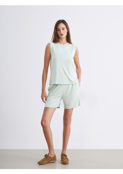 Beli Lastikli Kadın Şort