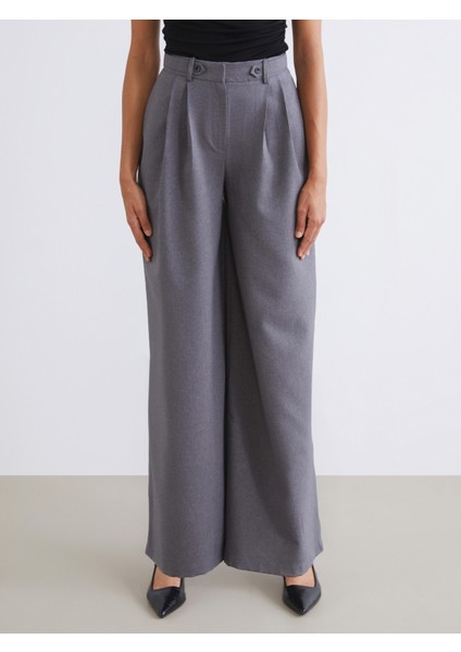 Geniş Paça Pileli Kadın Pantolon modelleri