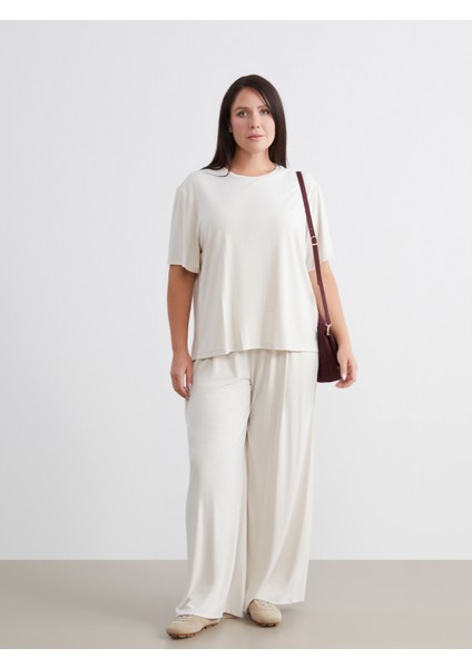 Büyük Beden Modal Karışımlı Kadın Tişört fiyatları