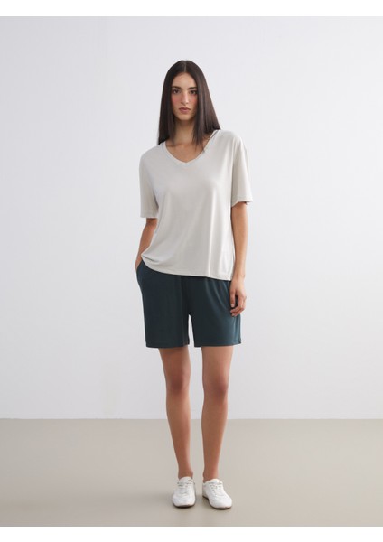 Beli Lastikli Kadın Şort