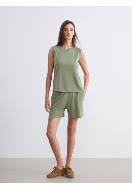 Beli Lastikli Kadın Şort