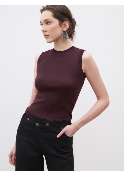 Dik Yaka Kadın Triko Kazak