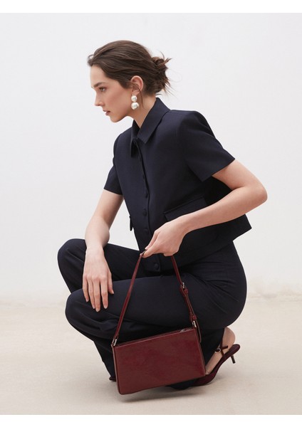 Deri Görünümlü Kadın Kol Çantası