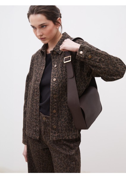 Deri Görünümlü Kadın Omuz Çantası