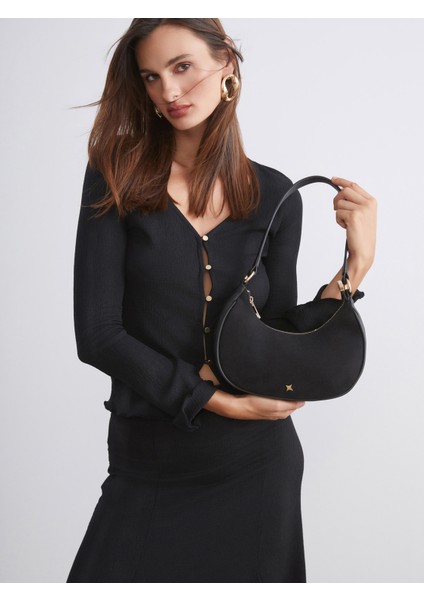 Süet Görünümlü Kadın Kol Çantası