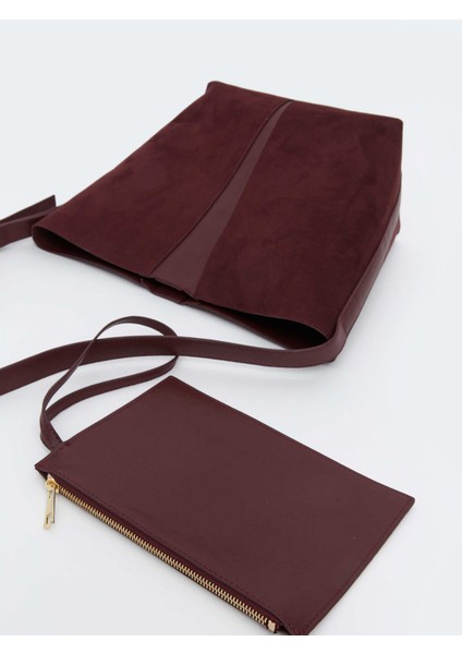 Süet Görünümlü Kadın Omuz Çantası ve Cüzdan fırsatları