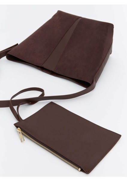 Süet Görünümlü Kadın Omuz Çantası ve Cüzdan fırsatları