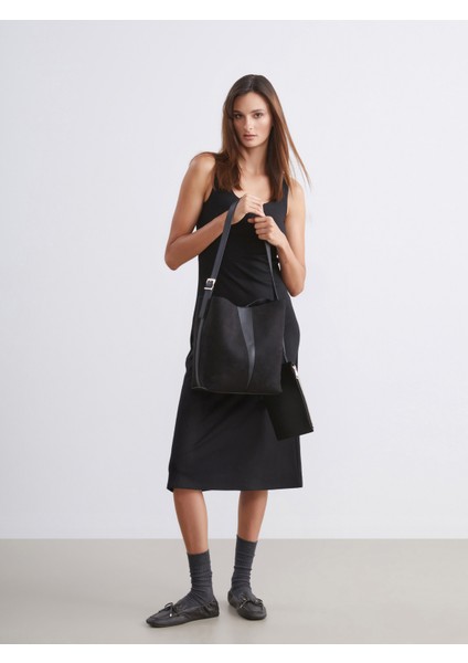 Süet Görünümlü Kadın Omuz Çantası ve Cüzdan fiyatları