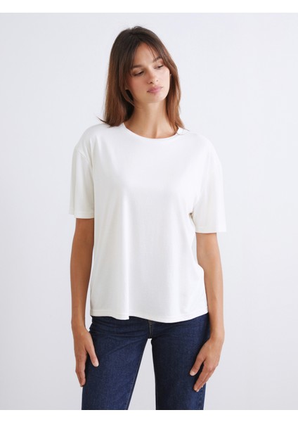 Bisiklet Yaka Modal Karışımlı Kadın Tişört 2'li fırsatları