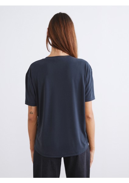 V Yaka Modal Karışımlı Kadın Tişört 2'li