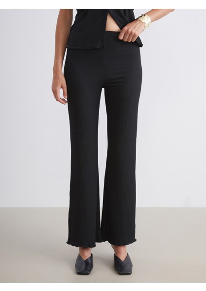 Beli Lastikli Dokulu Ispanyol Paça Kadın Pantolon fiyatları