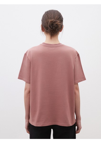 Bisiklet Yaka Baskılı Oversize Kadın Tişört fırsatları