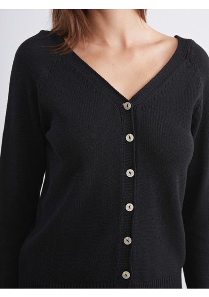 V Yaka Kadın Triko Hırka modelleri