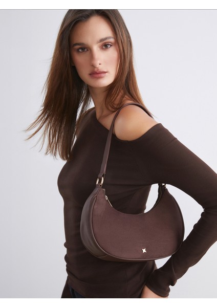 Süet Görünümlü Kadın Kol Çantası