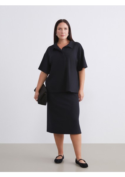 Büyük Beden Polo Yaka Kadın Tişört fiyatları