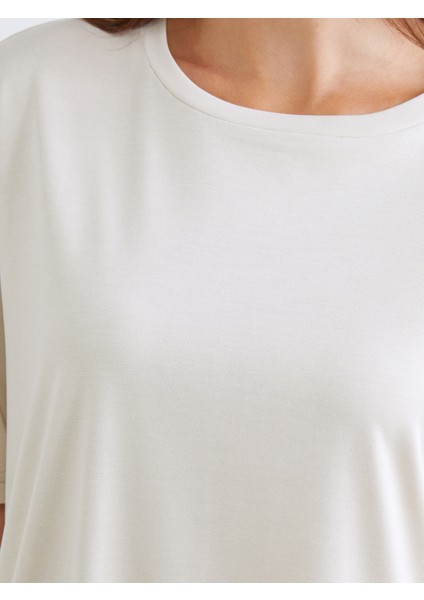 Bisiklet Yaka Modal Karışımlı Kadın Tişört 2'li