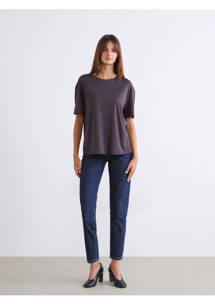 Bisiklet Yaka Modal Karışımlı Kadın Tişört 2'li