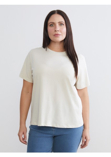 Büyük Beden Bisiklet Yaka Kadın Tişört 2'li fiyatları