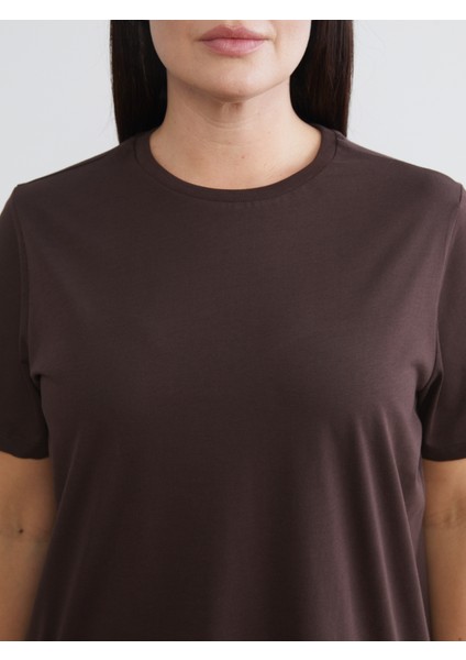 Büyük Beden Bisiklet Yaka Kadın Tişört 2'li